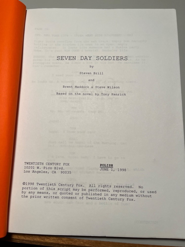 Seven Day Soldiers screenplay