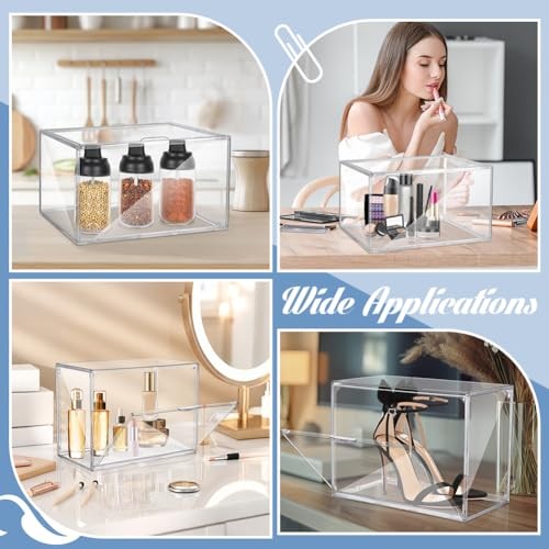 2 Pcs Clear Acrylic Display Case, 36x22x27cm Rectangle Display Cabinet Cube