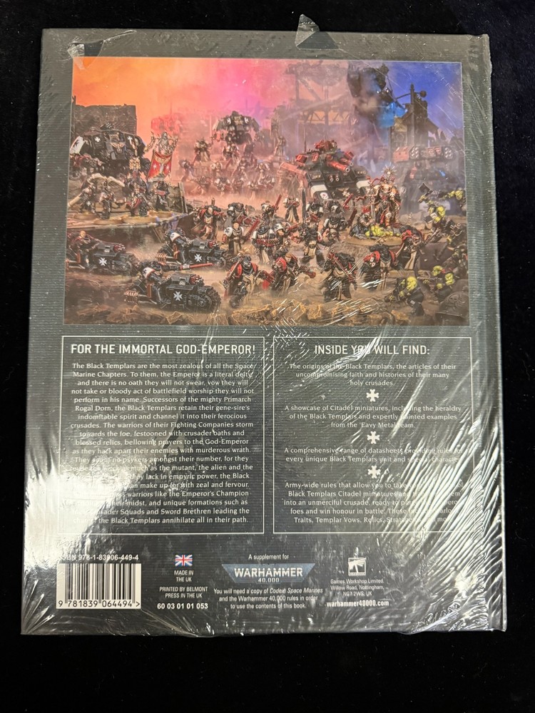 Games Workshop Warhammer 40k Black Templars Codex Supplement SEALED Hardcover