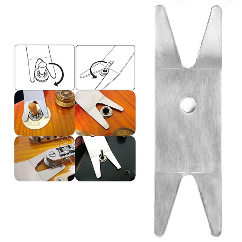 Guitar Volume Button Switch Screwdriver Multi-purpose Tool Wrench Chrome-plated