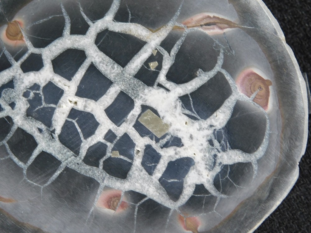 Neat! Lighting Like Pattern! Split and Polished SEPTARIAN Nodule Morocco 368gr