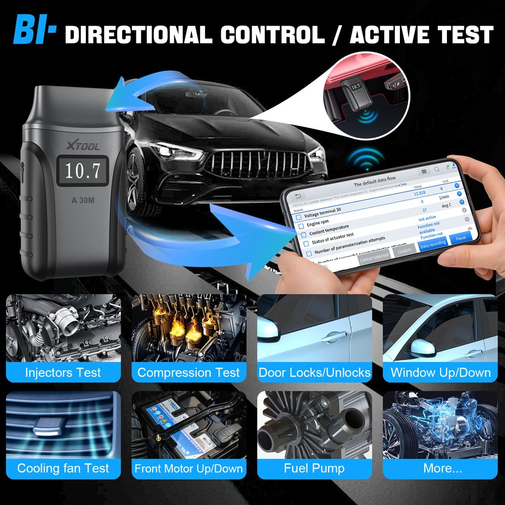 XTOOL A30M Full System Diagnostic Bluetooth Scanner Acitve Test Tool 21+ Service