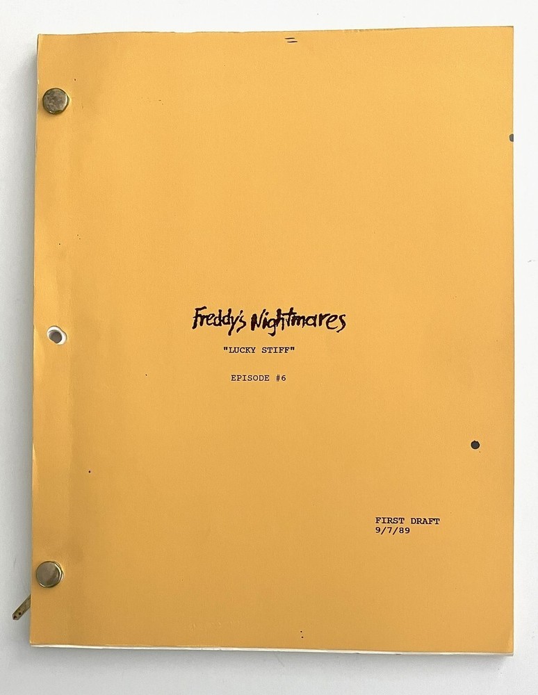 Freddy's Nightmares Original TV Script "Lucky Stiff" 1989 Robert Englund