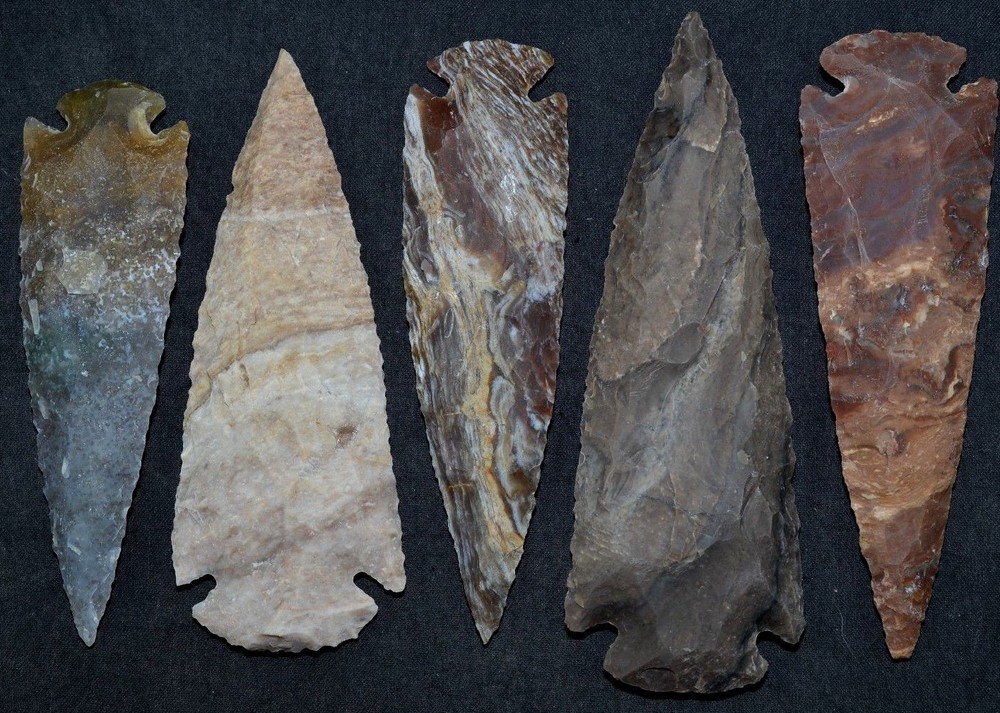 ** 4" Flint Spearhead Arrowhead Ohio Collection Project Point Knife Blade **