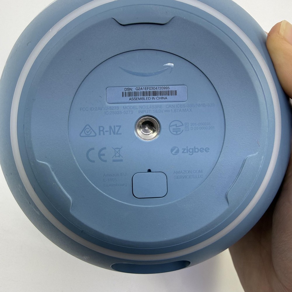 Amazon Smart Speaker Blue L4S3RE Alexa WiFi Bluetooth Zigbee Sphere Fabric