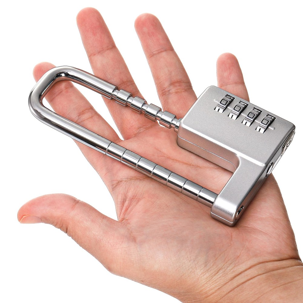 U Shaped Cabinet Combination Lock, 4 Digit Stainless Steel Padlock with Code,...
