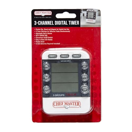 3-Channel Digital Timer by , Triple Channel Count Up/Down Kitchen Digital Small