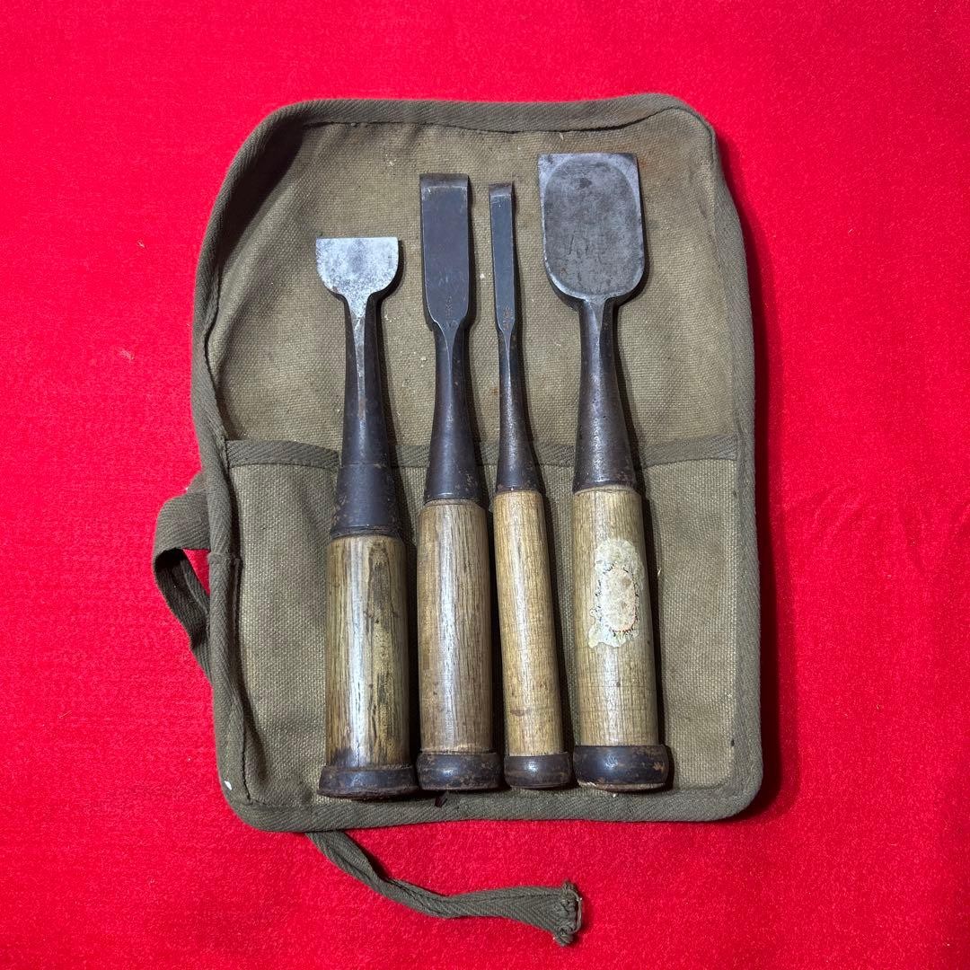 Shunhiro-Maru Chisel Masahiku-Maru Fukumitsu 4-Piece Woodworking Tool Set