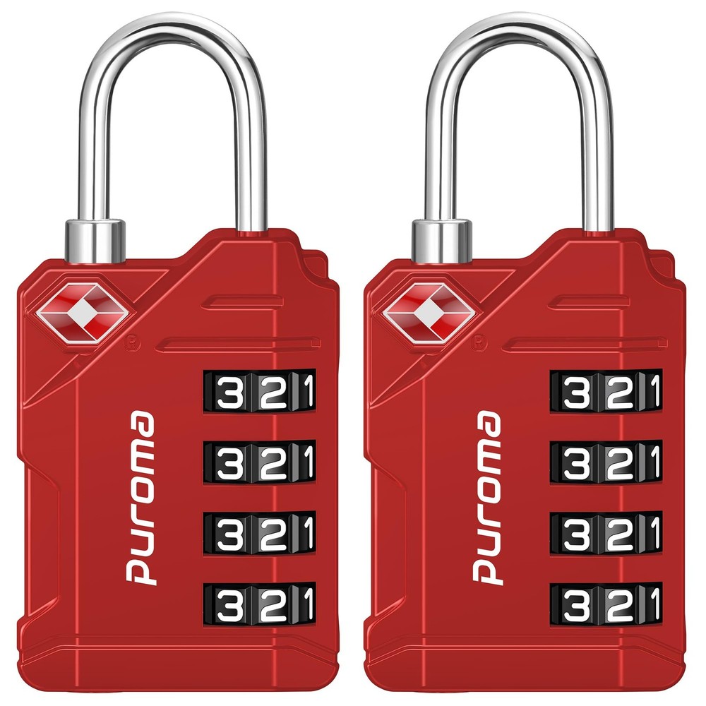 TSA Approved Luggage Locks, 2 Pack 4 Digit Resettable Travel Combination Code...