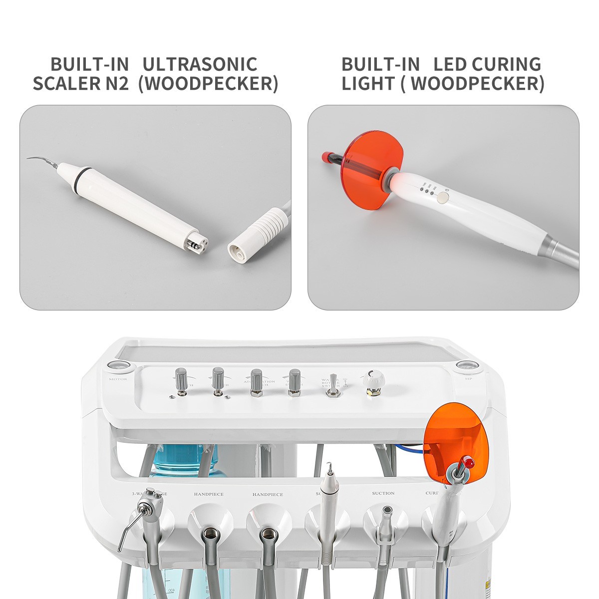 Combo Dental Portátil: Unidad, Compresor, Scalers, Cura Luz + Sillón Plegable