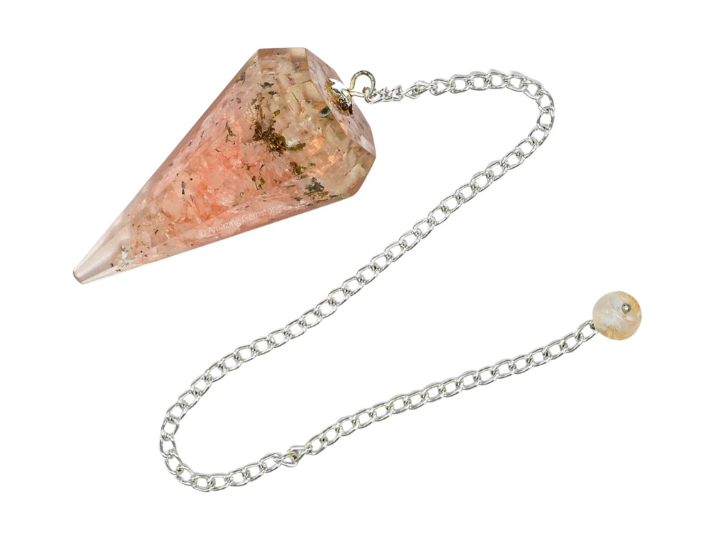 Rose Quartz Orgone Pendulum
