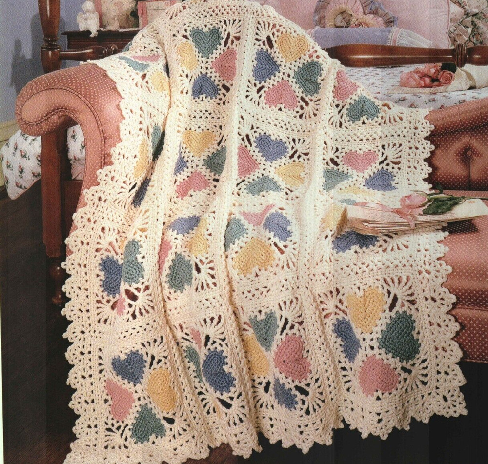 LACY VALENTINE AFGHAN HOME DECOR CROCHET PATTERN INSTRUCTIONS