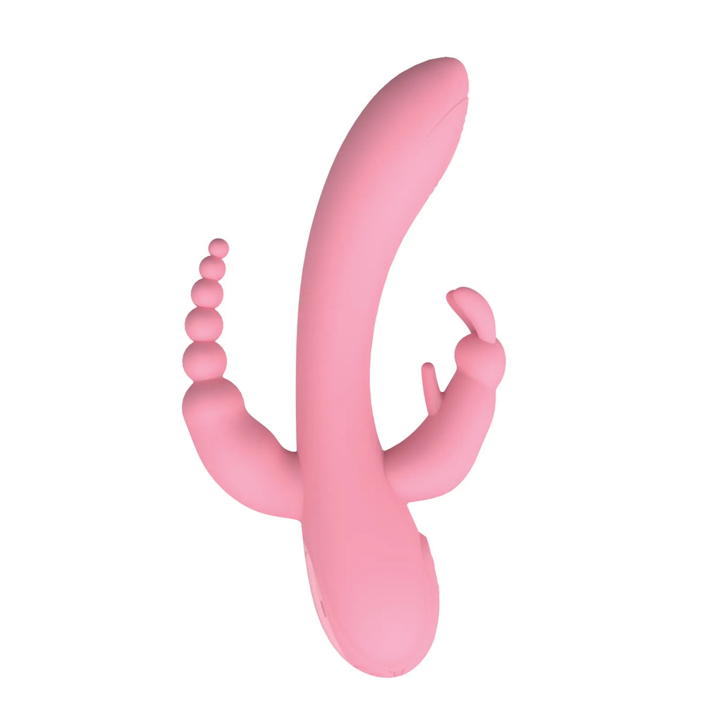 Rechargeable Vibrating Multi-Speed Trifecta Massager Rabbit Beaded Vibrator