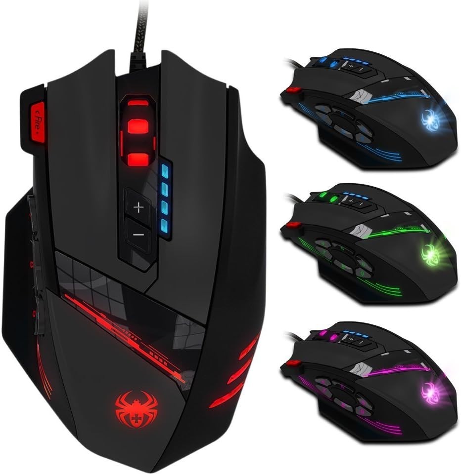 High-Performance C12 Gaming Mouse with 12 Buttons & Double-Speed Adjustment