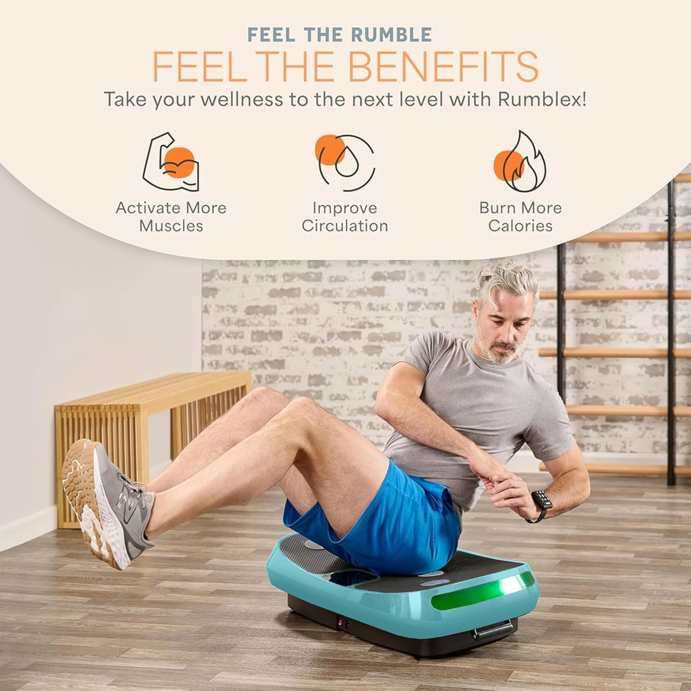 Rumblex 4D Vibration Plate Exercise Machine with Triple Motor Oscillation, Linea