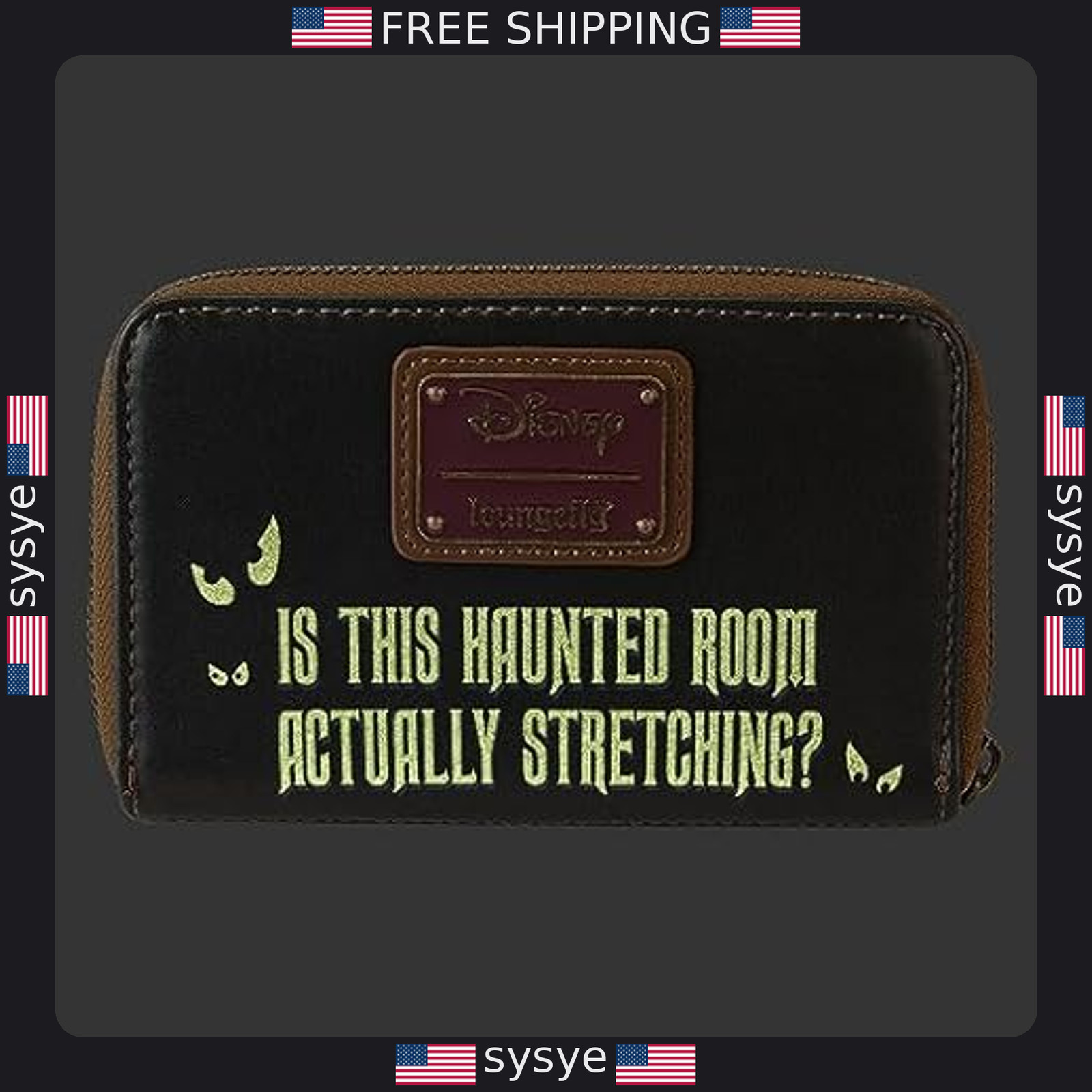 Loungefly Disney Haunted Mansion Stretching Room Portraits Zip-Around Wallet