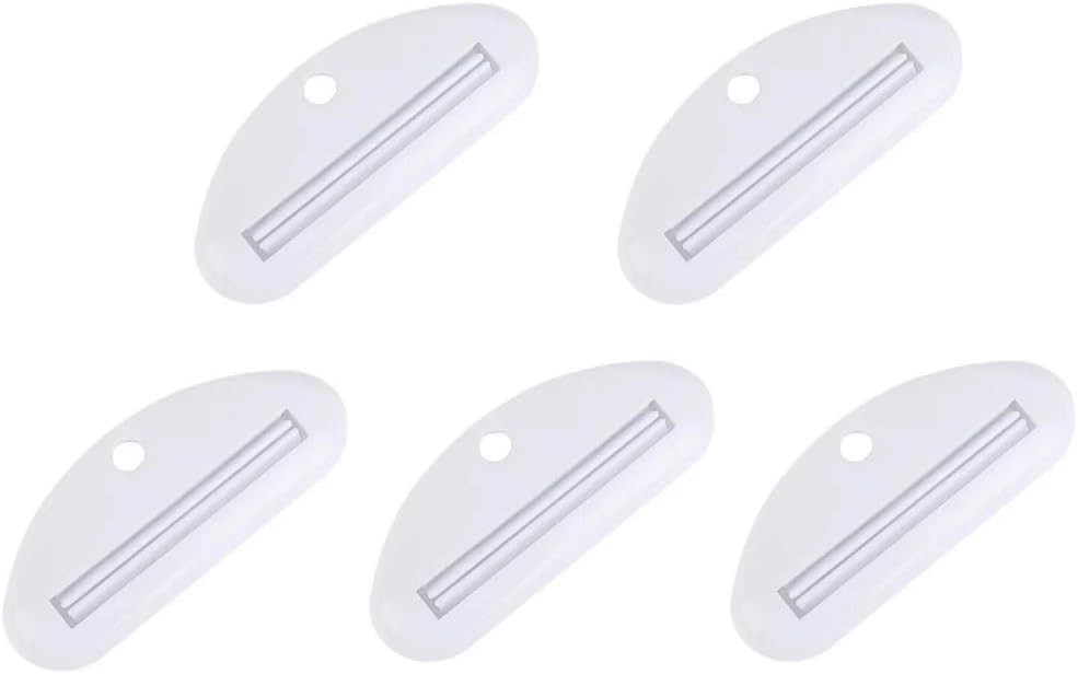 5 PCS White Plastic Toothpaste Tube Squeezer Dispenser Toothpaste Clips