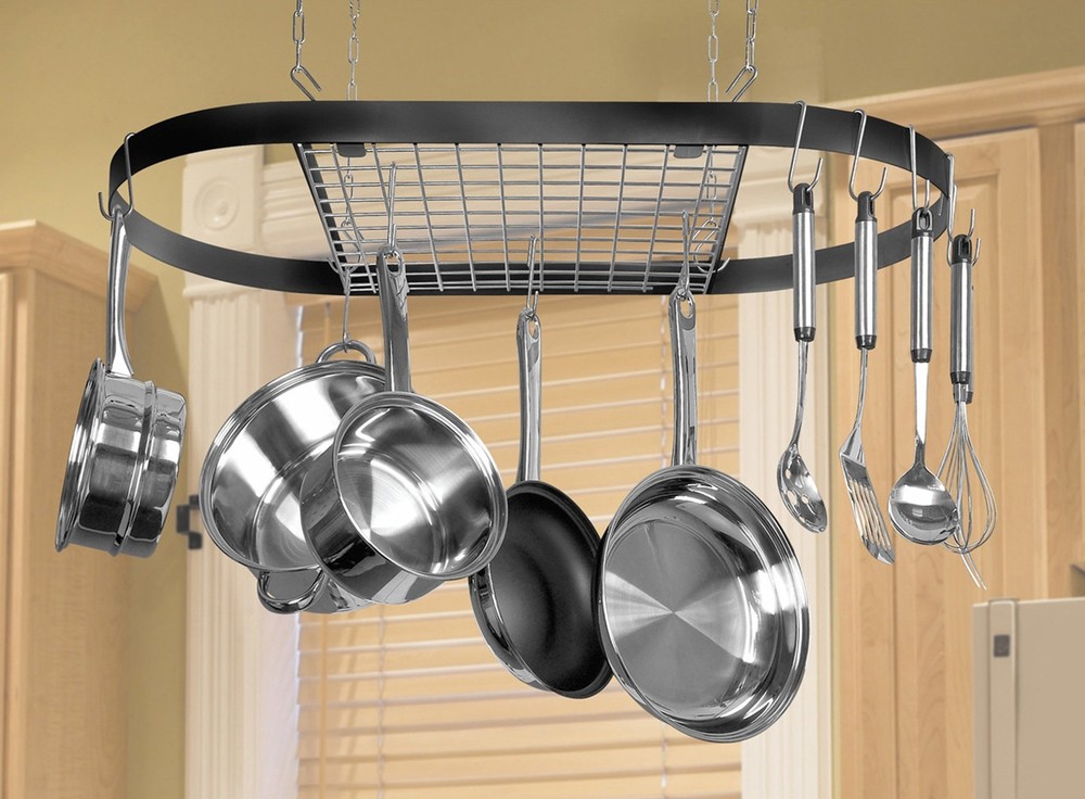 Kinetic Pot, Black with Silver Rack