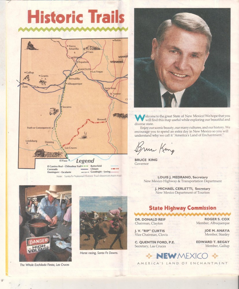 New Mexico map/Bruce King governor