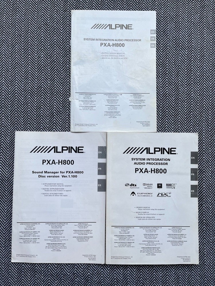 ALPINE DIGITAL SOUND PROCESSOR PXA-H800  AND REMOTE COMMANDER RUX-C800