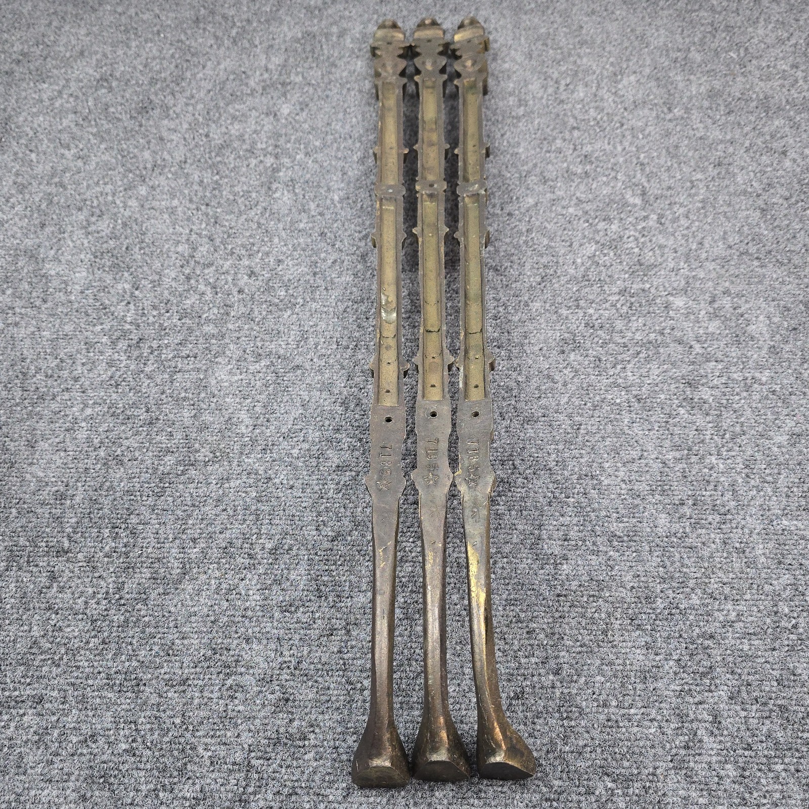 Antique Furniture Legs Ornate Brass Set Of 3 Claw Feet Figural Faces 29”