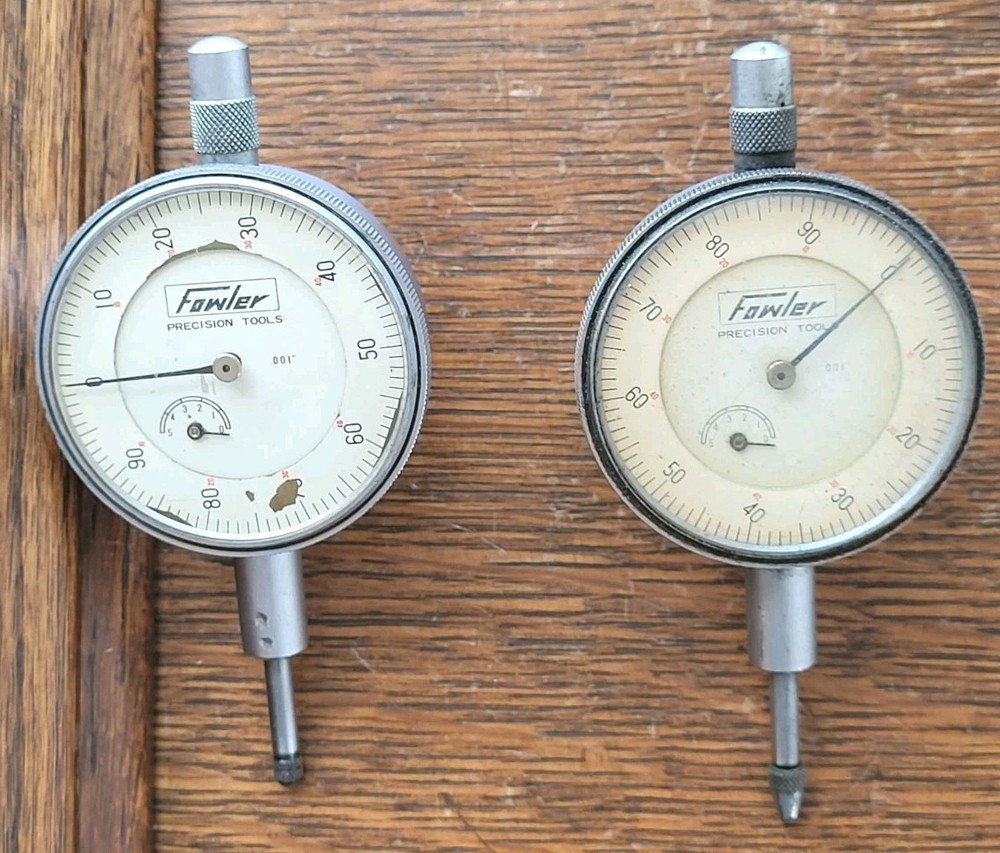 (2) Fowler Precision Tools Dial Indicators .001" Machinist Tools