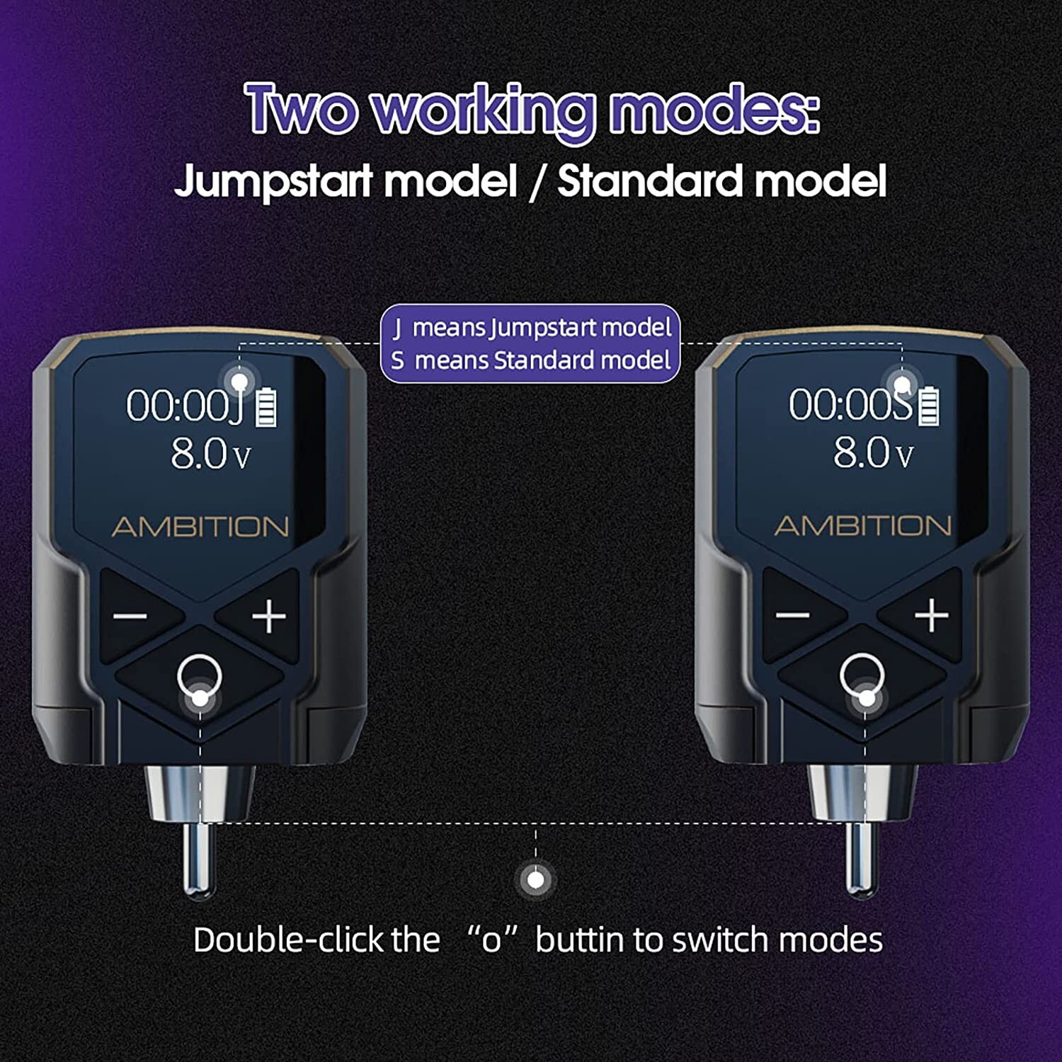 RCA Wireless Tattoo Battery Power Supply For Tattoo Machine Rotary Pen 2400mAh