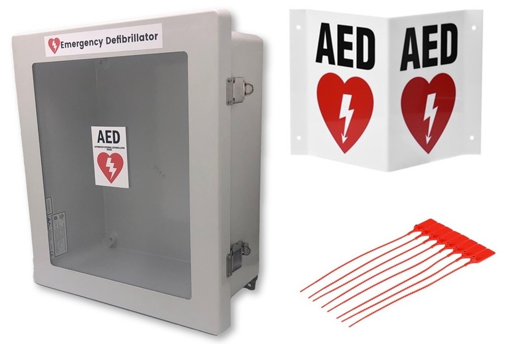 Universal AED Wall Cabinet Box Window Enclosure Outside Waterproof Weatherproof