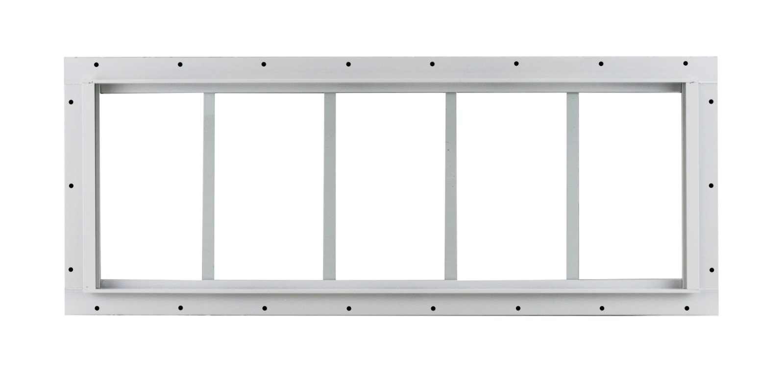 Shed Transom Window 10 x 29 White J-Channel Tempered Glass, Singel Pane