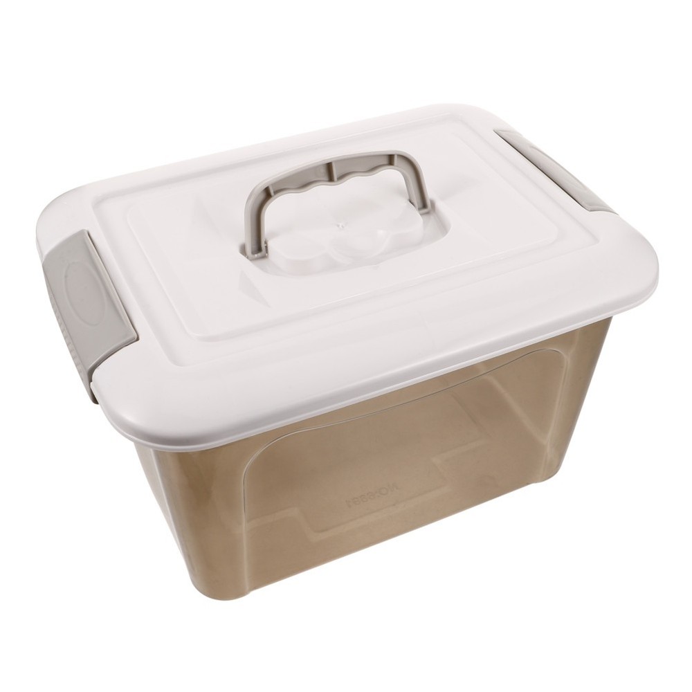 Toy Container Compartment Storage Box Plastic Organizer Bin with Handle