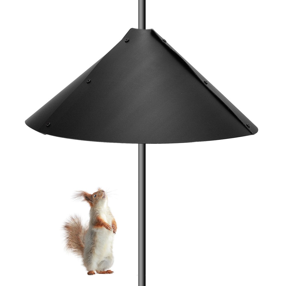 2 Pack Squirrel Baffle for Bird Feeders Pole 16 inch, Black