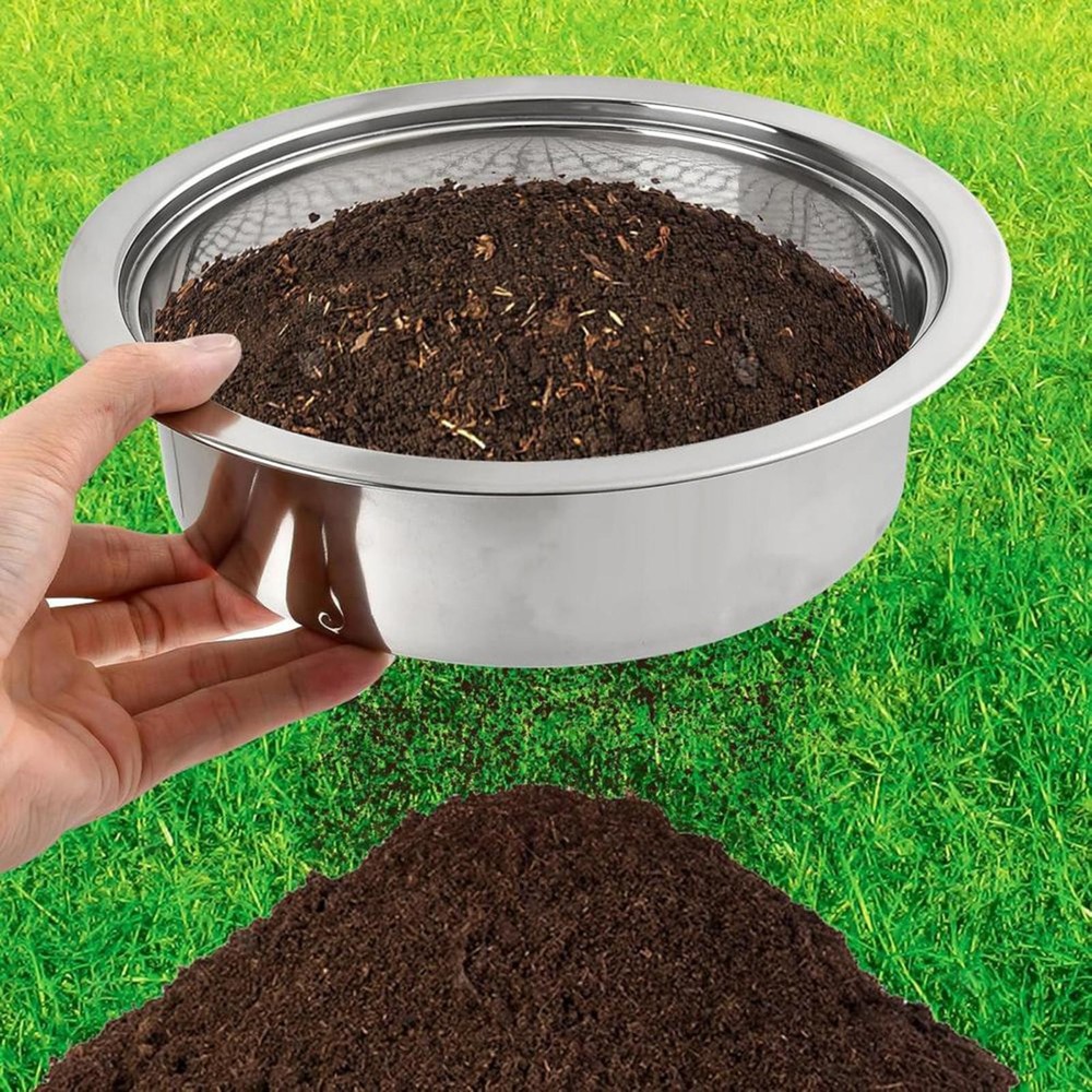 Soil Sifter Soil Sieve Set Fine Mesh with 5 Interchangeable Filter Mesh Sizes