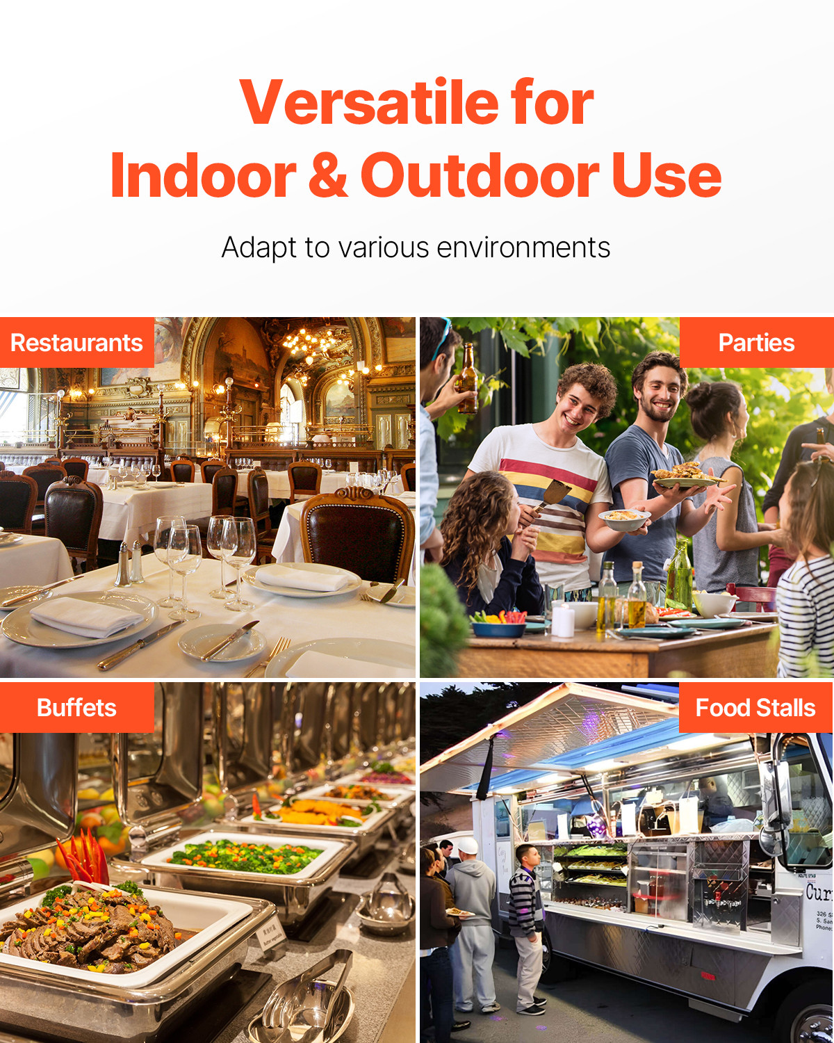 Countertop Food Serving Display Container 6 Pan Condiment Dispenser with Lid