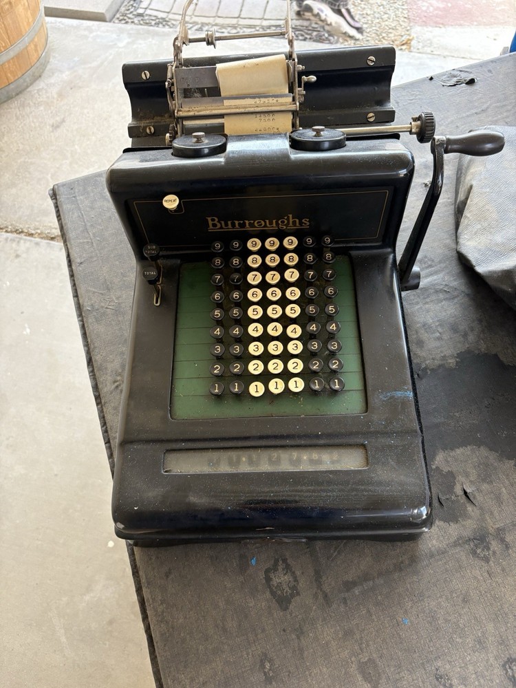 Burroughs Vintage Mechanical Adding Machine Calculator