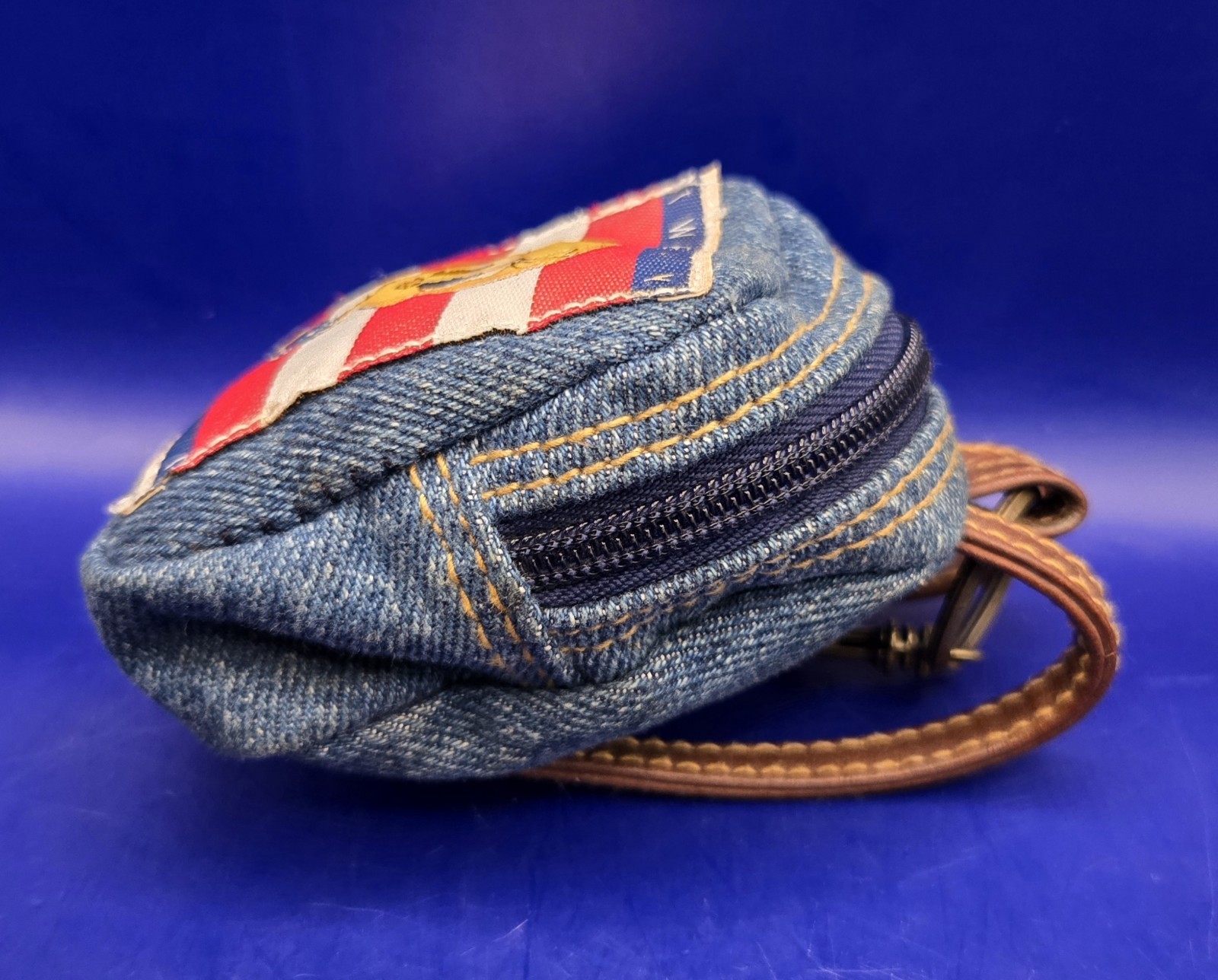 Vtg 1998 Warner Bros Looney Tunes "TWEETY WEAR" Mini Denim Backpack w/Keychain🐤