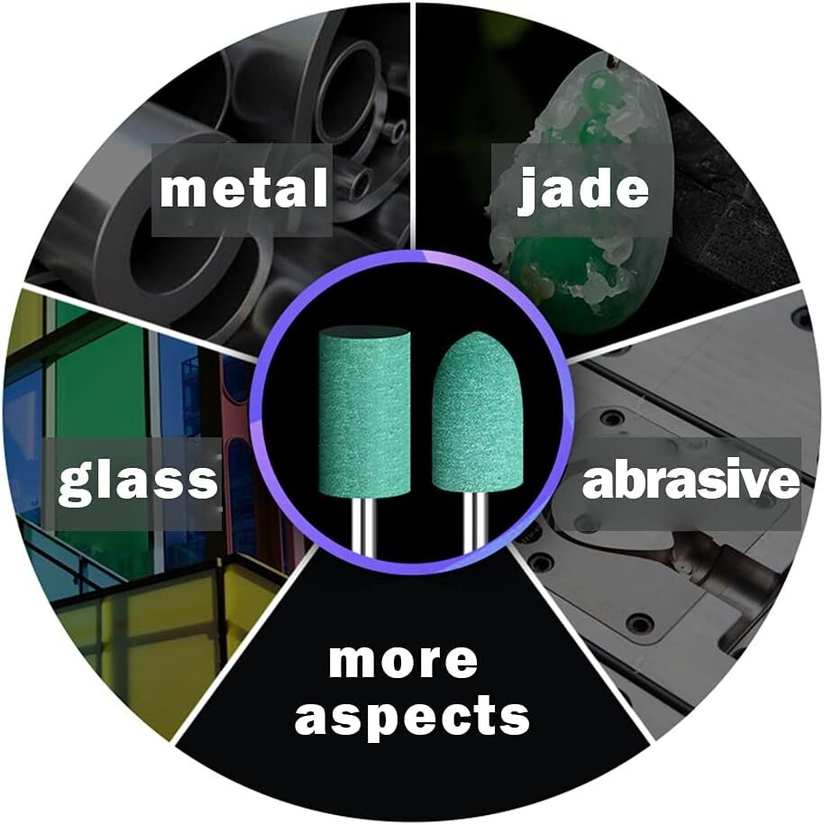 100Pcs Rubber Polishing Points Bit Grinding Head Power Rotary Tool For Dremel