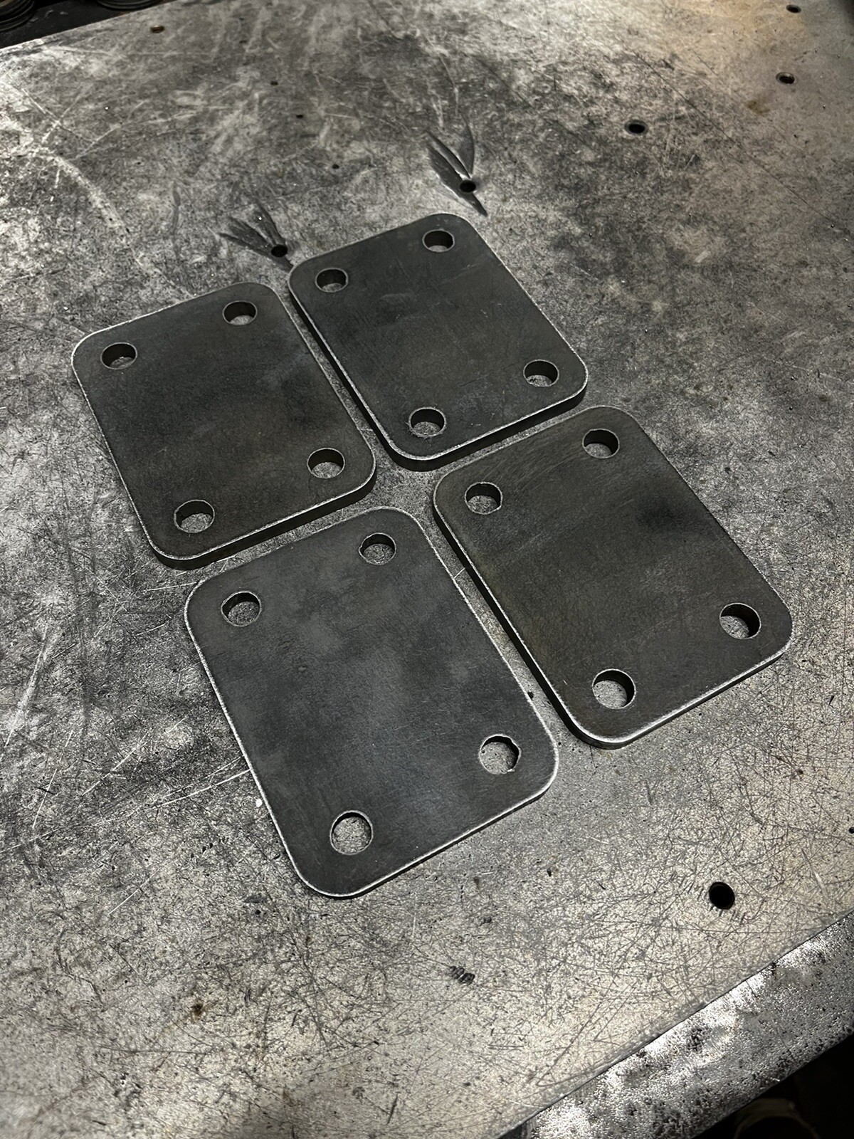 caster wheel mounting plate 1/4” steel (Set Of 4)