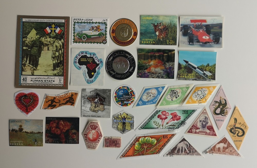 Unusual Shaped Stamps Collection - 25 Different