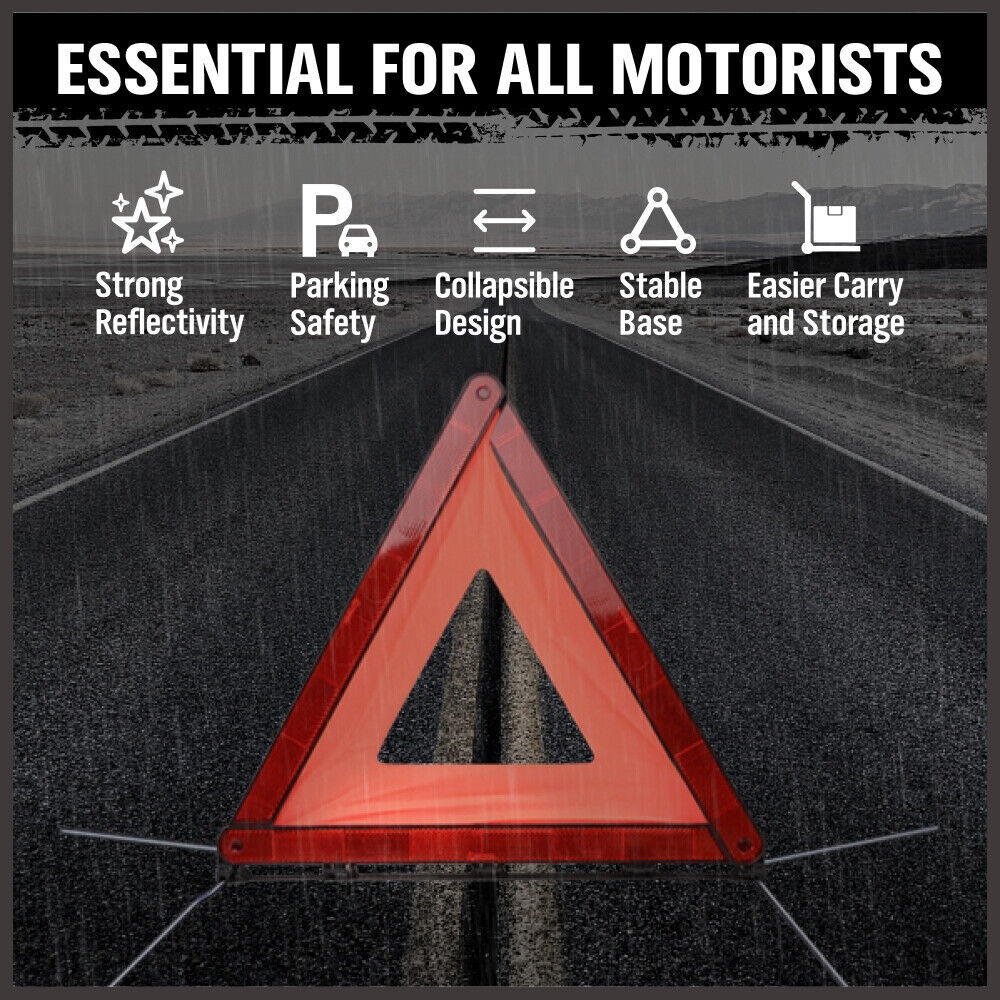 Emergency Warning Triangle DOT Approved Reflective Safety Roadside Kit for Car