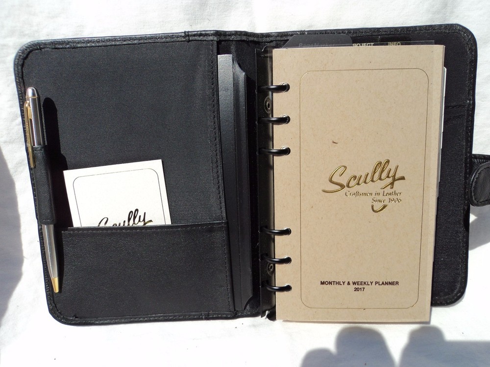 Scully Leather 1803-02 Black Leather 6-Ring Planner