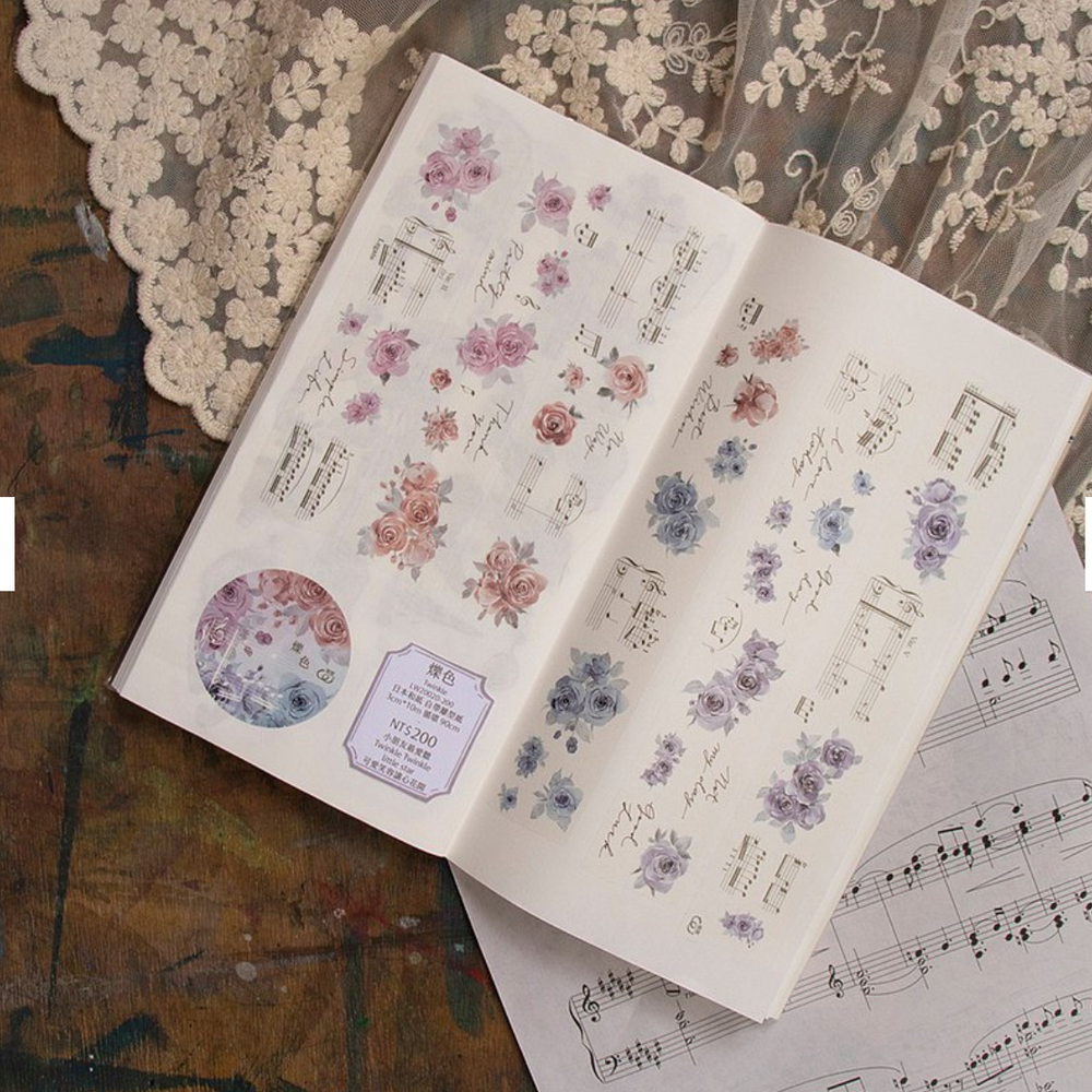 Loidesign Twinkle Roses Music Notes Washi Tape SAMPLE LOOP