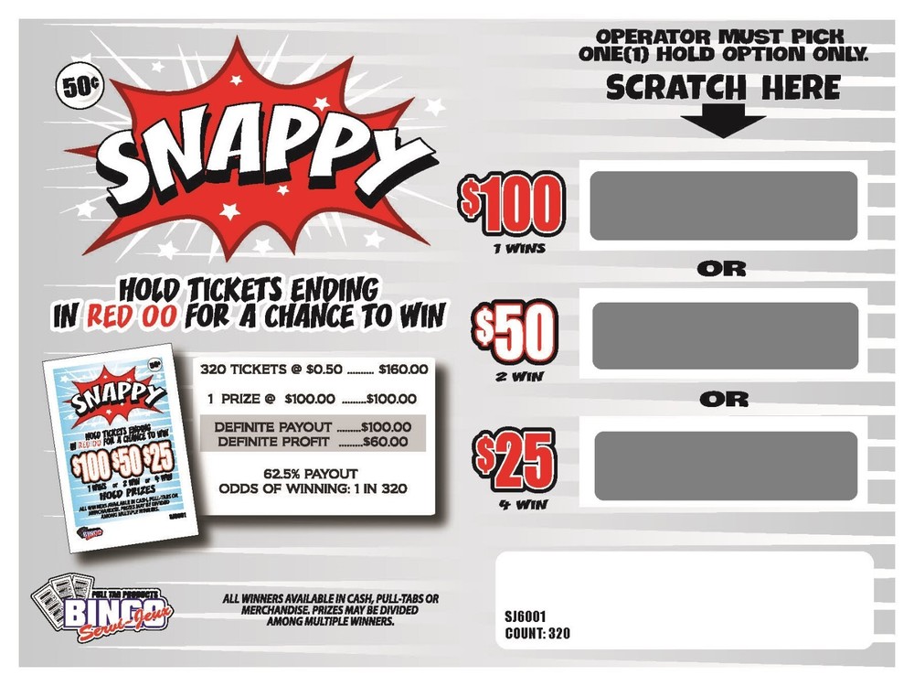 NEW pull tickets *BUNDLE OF 4 BOXES* - SNAPPY - .50c Seal Card Tabs Small Count!
