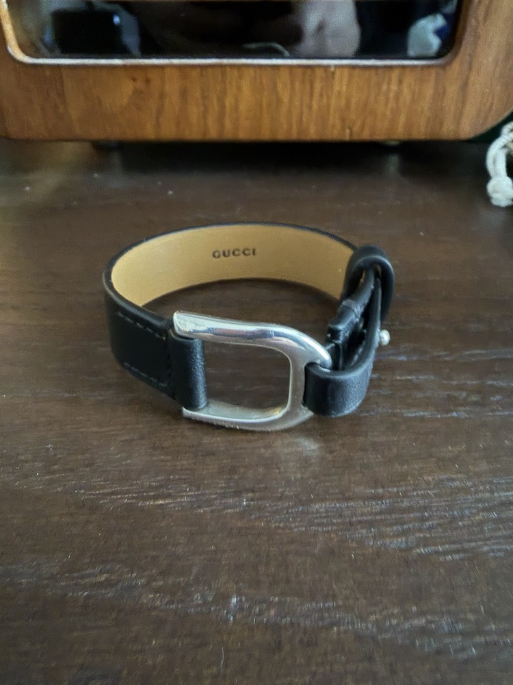 Gucci Silver Leather Bracelet