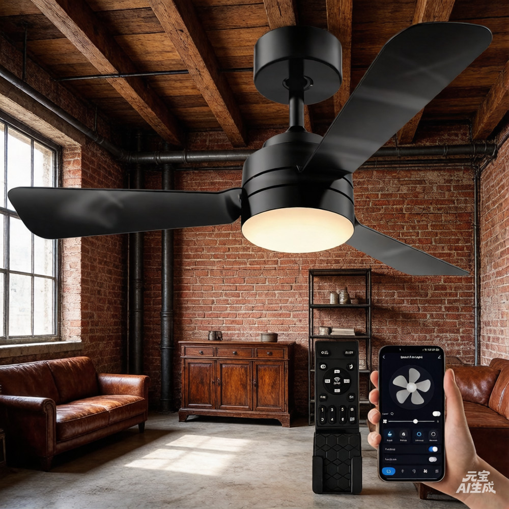 28" Modern Fan Lights Flush Mount LED Ceiling Light kit With Remote APP Control