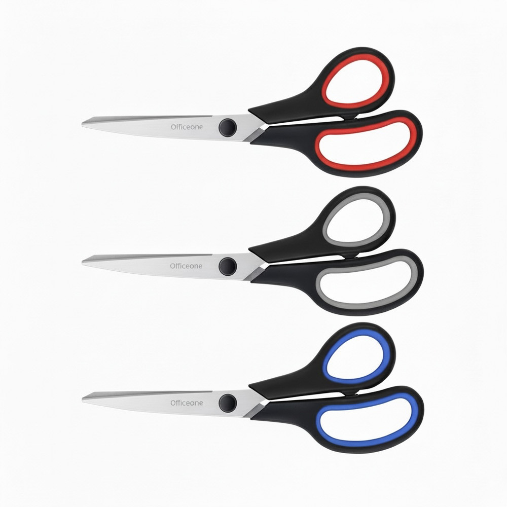OfficeOne 3-Pack Heavy Duty Scissors 8" – Ultra Sharp Multipurpose Scissors with