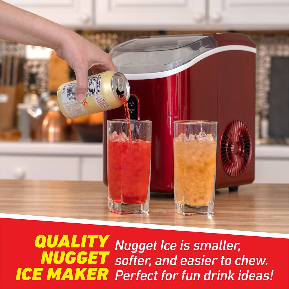 Deco Chef 33LB Per Day Countertop Ice Maker, 1-Click Auto Operation, Red