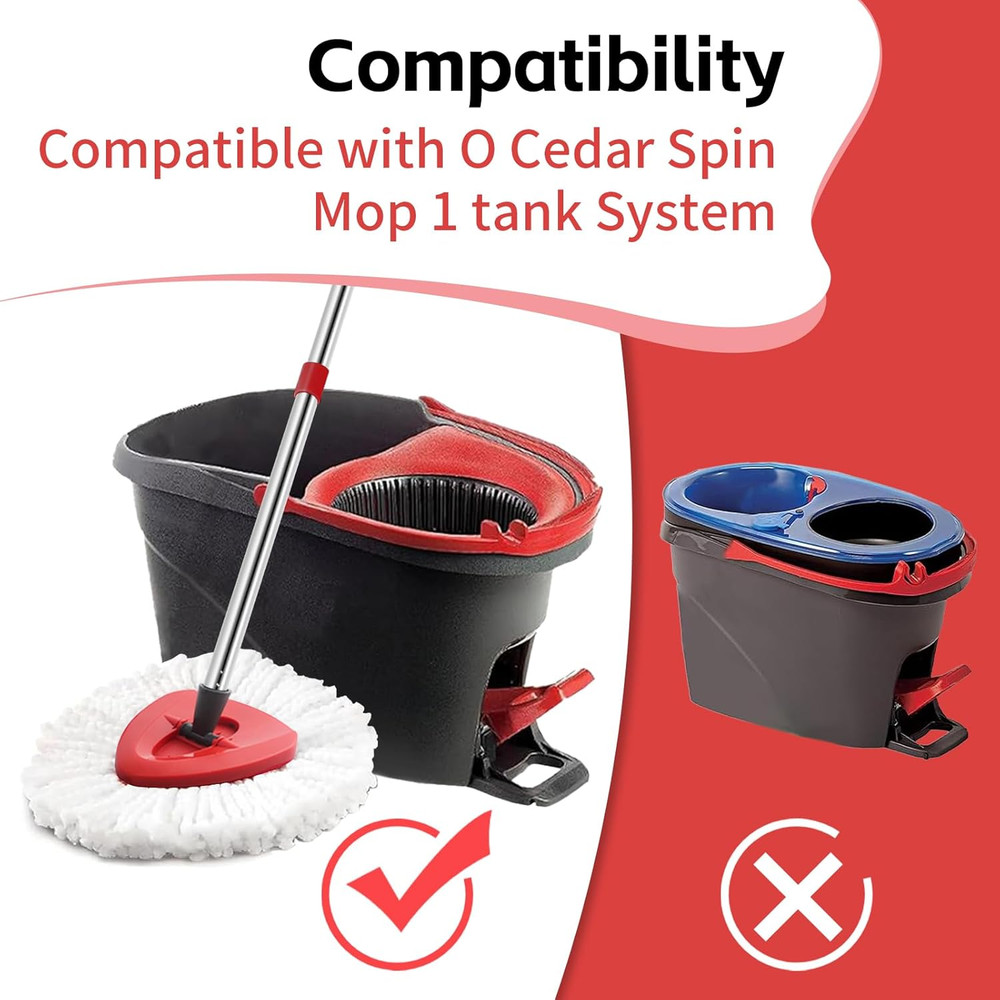 Spin Mop Head, Base, Handle Replacement for O-Ceda Easywring Microfiber