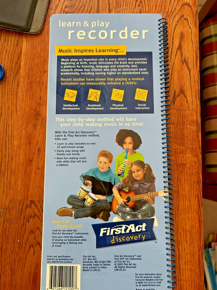 First Act Learn and Play Recorder instruction book