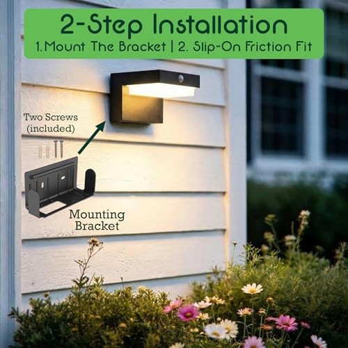 Square Solar Wall Lights - Solar Powered Wall Lamps - LED 2 Pack Wall Lights