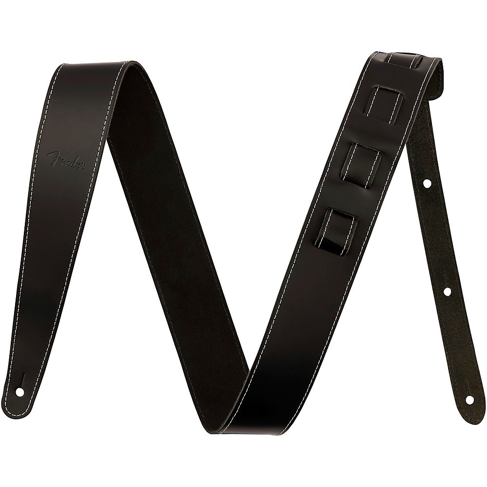 Fender Essentials Leather Strap Black 2 in.
